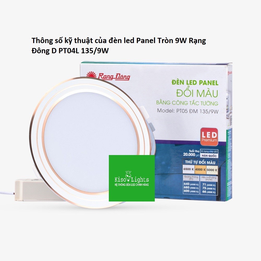 Đèn panel tròn 9W rạng đông D PT04L 135/9W