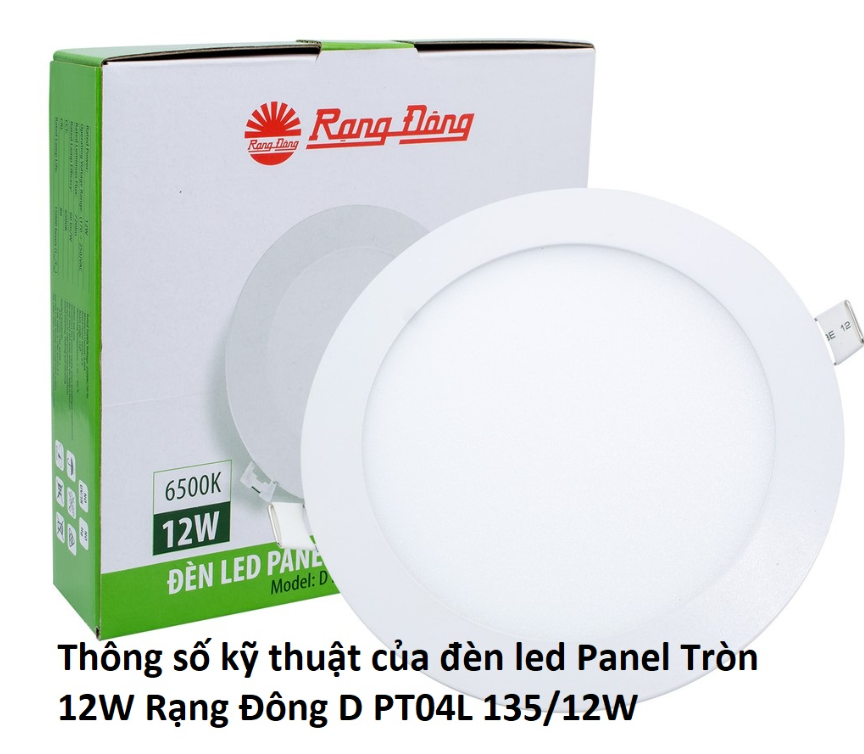 Đèn panel tròn 12W rạng đông D PT04L 135/12W