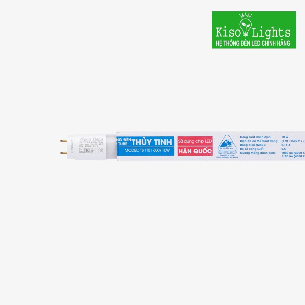 Đèn tuýp led T8 thủy tinh 1,2m rạng đông T8 TT01 1200/20W
