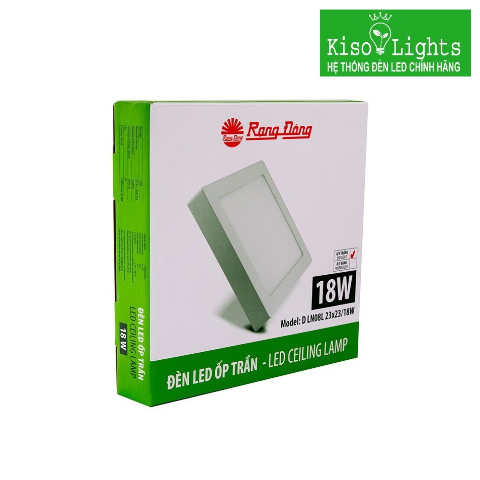 Đèn ốp trần 18W rạng đông D LN08L 23x23/18W