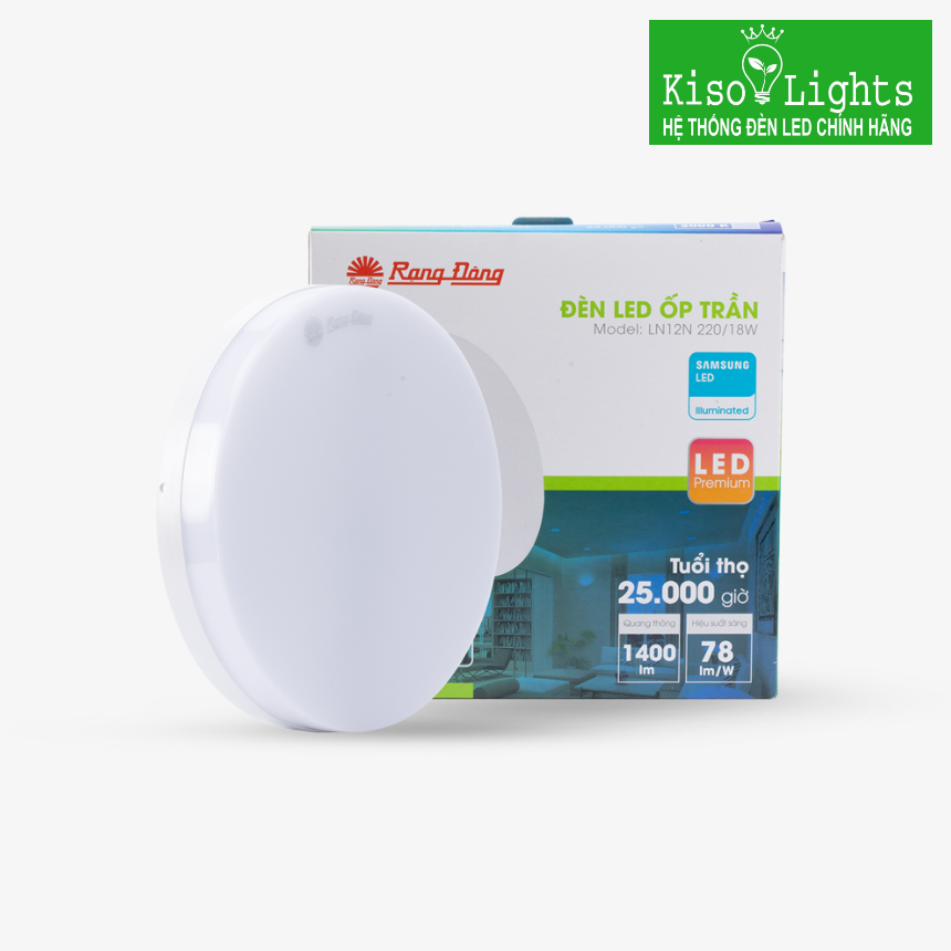 Đèn led ốp trần đổi màu 24W rạng đông LN12N ĐM 3000/24W