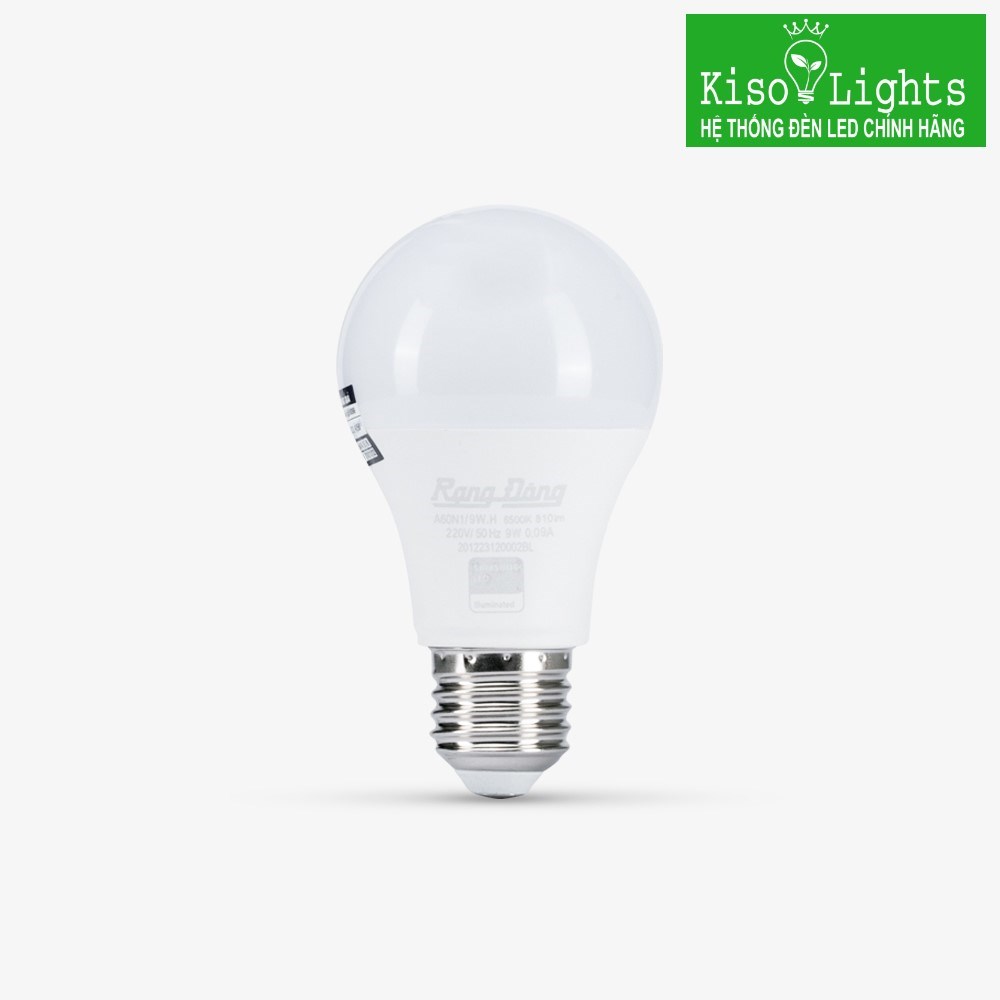 Đèn led búp 9W rạng đông dùng ắc quy LED A60N1 12-24VDC/9W E27