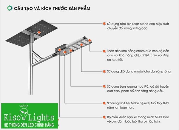 Đèn đường năng lượng mặt trời 100W rạng đông CSD02.SL/100W