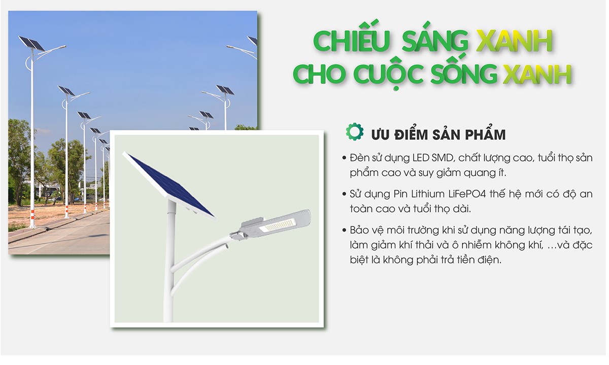 Đèn đường năng lượng mặt trời 50W rạng đông CSD02SL/50W