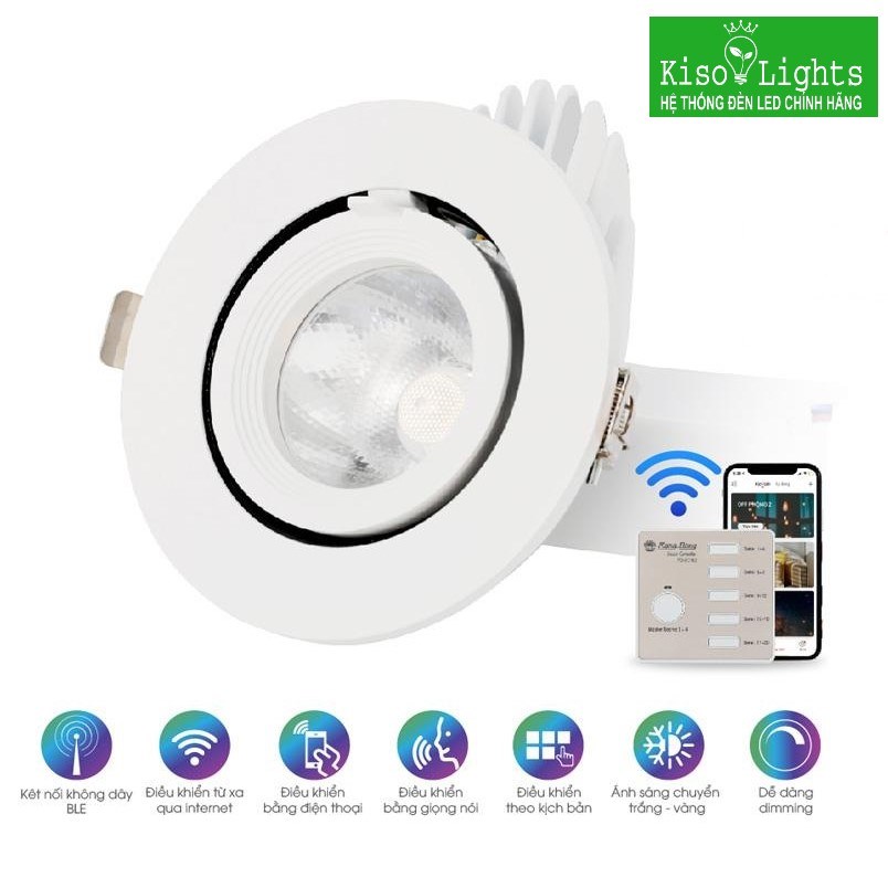 Đèn LED âm trần Smart Bluetooth rạng đông AT18.BLE 100/9W