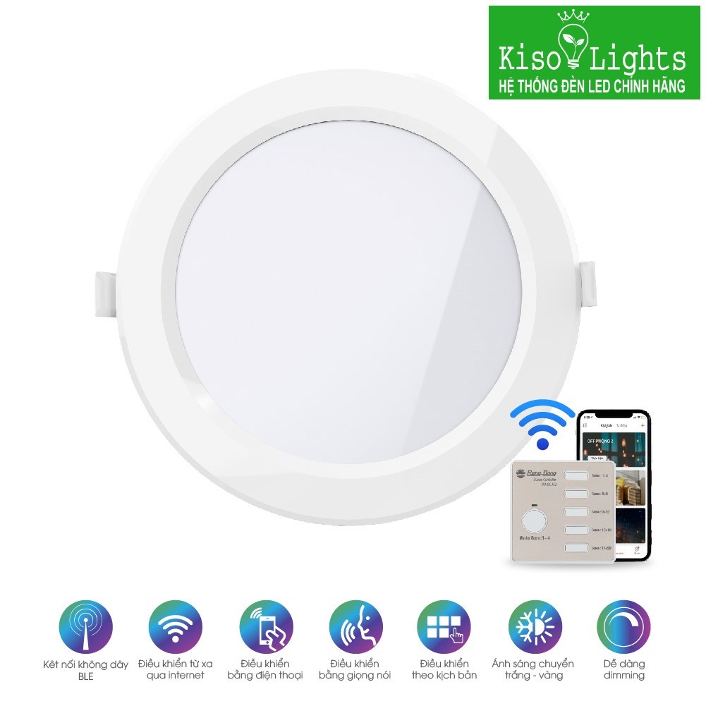 Đèn LED âm trần Smart Bluetooth rạng đông PT04.BLE 135/9W