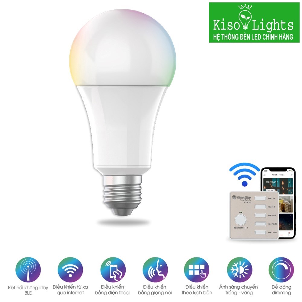 Đèn LED bulb Smart Bluetooth rạng đông A60.BLE.RGBCW/9W