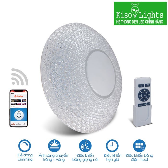 Đèn LED Ốp trần Smart wifi rạng đông D LN18L 500/48W.WF.IR