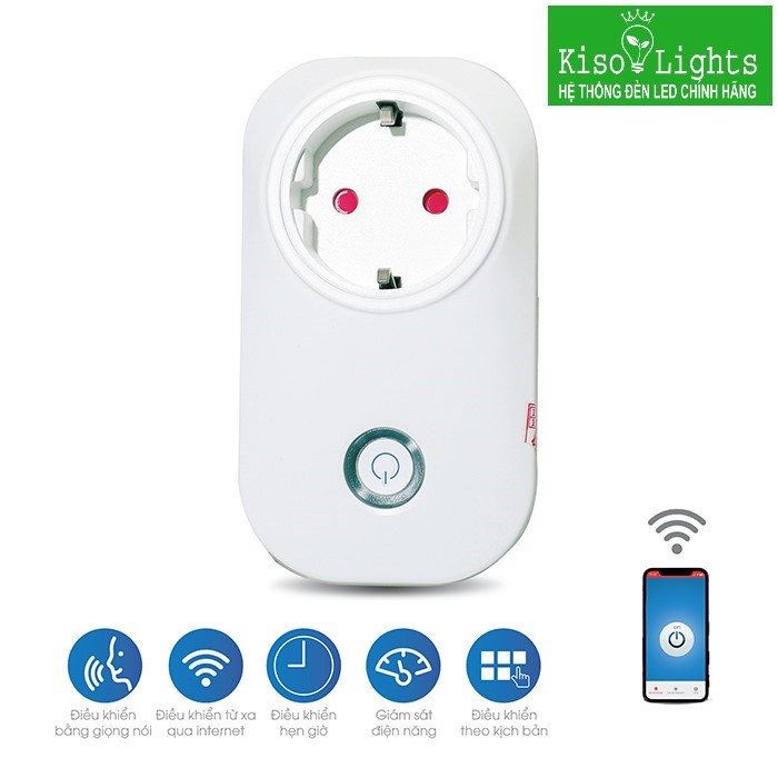 Ổ cắm đơn Smart wifi rạng đông P E01/10A.WF