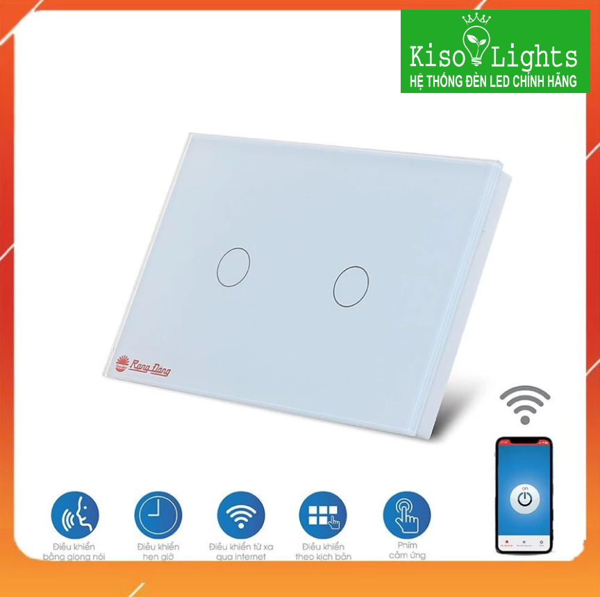 Công tắc 2 cảm ứng rạng đông RD SW.02.WF