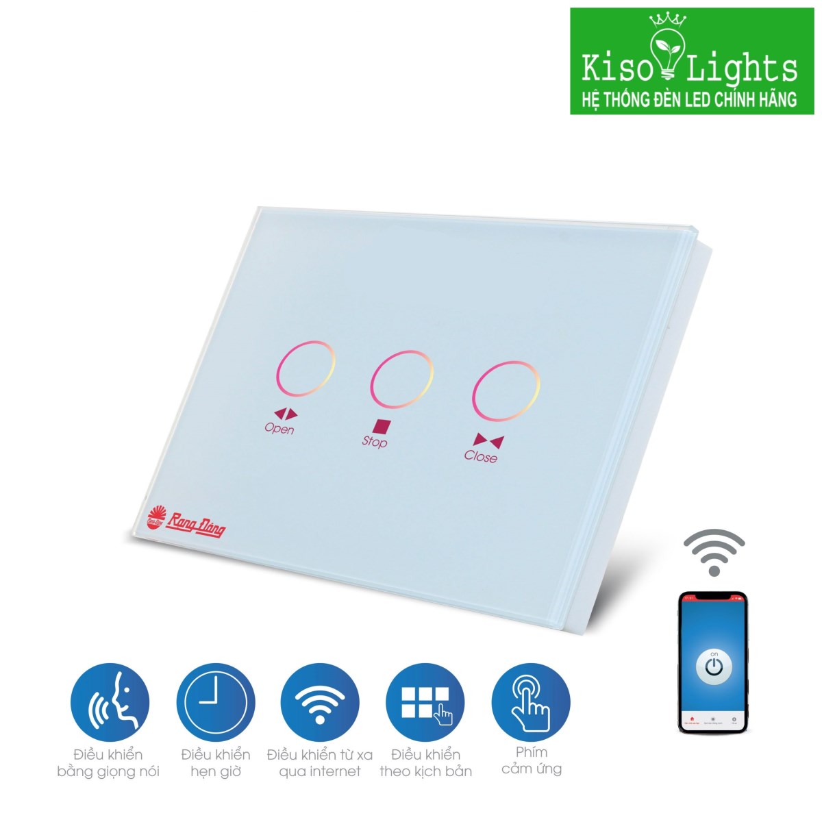 Công tắc 3 cảm ứng rạng đông RD-CT.03.BLE