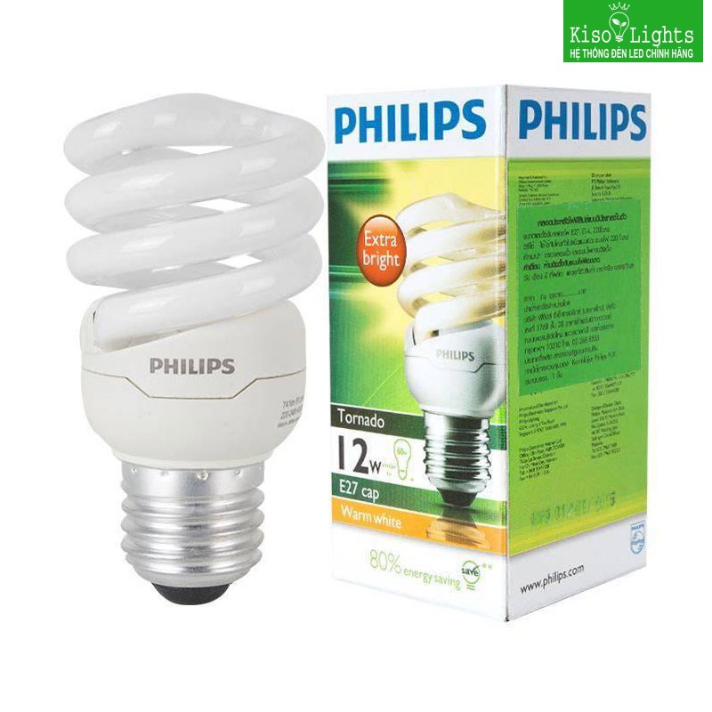 Bóng đèn compac 12W philips TORNADO 12W E27
