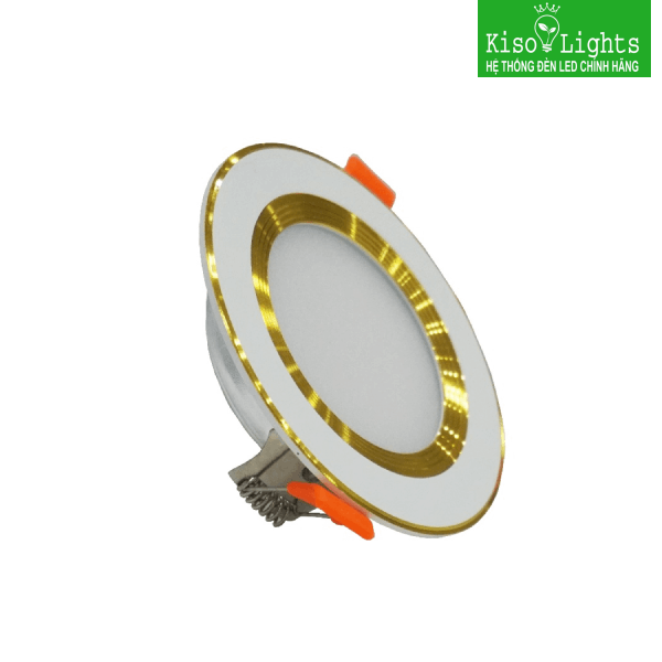 Âm trần chống chói mỏng 5w viền vàng 3 màu TLC-CCM-5W06